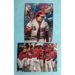 2021 Topps SC Chrome REDS Catchers-Johnny Bench #197 & Tyler Stephenson RC #221